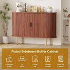 COZONY Mobile Credenza a Scanalature con Ante Scorrevoli, Consolle Contenitore Moderna con Ripiani Regolabili per Soggiorno Cucina Sala da Pranzo Ingresso