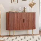 COZONY Fluted Sideboard Cabinet with Sliding Doors, Modern Storage Console with Adjustable Shelves for Living Room Kitchen Dining Entryway