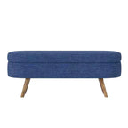 Panca Contenitore Ottomana Ovale, Gambe in Legno di Gomma (43.5x16x16)