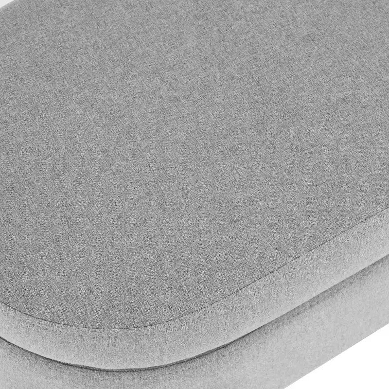 Panca Contenitore Ottomana Ovale, Gambe in Legno di Gomma (43.5x16x16)