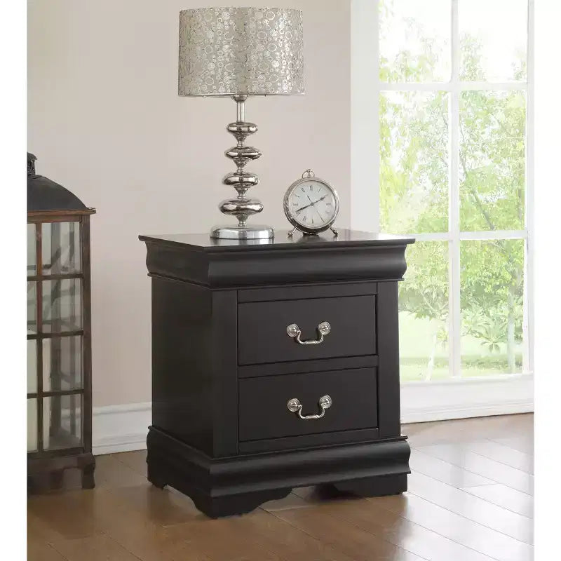 Louis Philippe Black Finish Nightstand