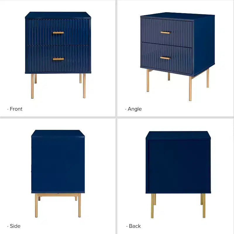 Tavolino Contemporaneo Classico con 2 Cassetti - Bianco