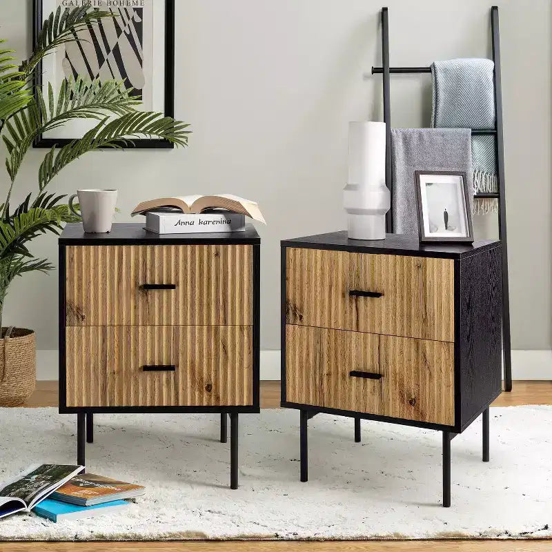 Tavolino Contemporaneo Classico con 2 Cassetti - Bianco