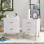 Tavolino Contemporaneo Classico con 2 Cassetti - Bianco