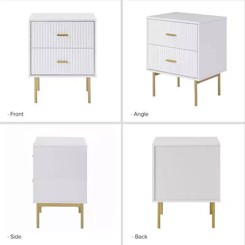 Tavolino Contemporaneo Classico con 2 Cassetti - Bianco
