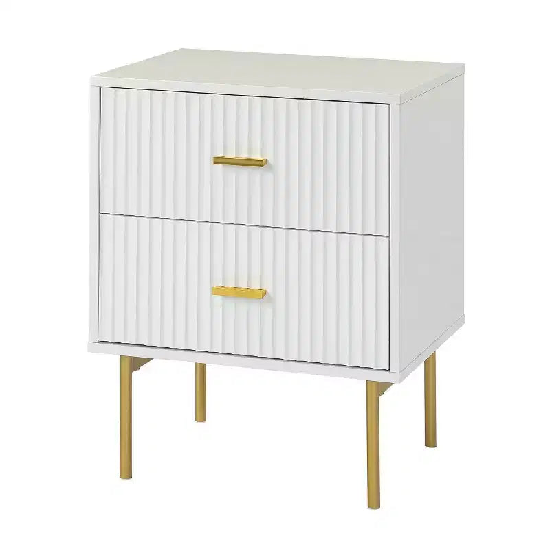 Tavolino Contemporaneo Classico con 2 Cassetti - Bianco