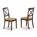 Set da pranzo piccolo - Tavolo e sedie da cucina 3 pezzi - Imbottito in lino - Design compatto