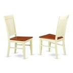 Set da Tavolo da Cucina 3 Pezzi - Tavolo da Pranzo con 2 Sedie - Finitura Buttermilk e Ciliegio - Design Eclettico