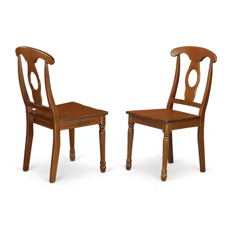 Set da pranzo 5 pezzi con piano in legno massello finitura marrone sella - Posti a sedere per 4 persone