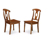 Set da pranzo 5 pezzi con piano in legno massello finitura marrone sella - Posti a sedere per 4 persone