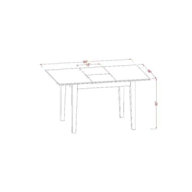 Set da pranzo 5 pezzi con piano in legno massello finitura marrone sella - Posti a sedere per 4 persone