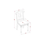 Set da pranzo 5 pezzi con piano in legno massello finitura marrone sella - Posti a sedere per 4 persone