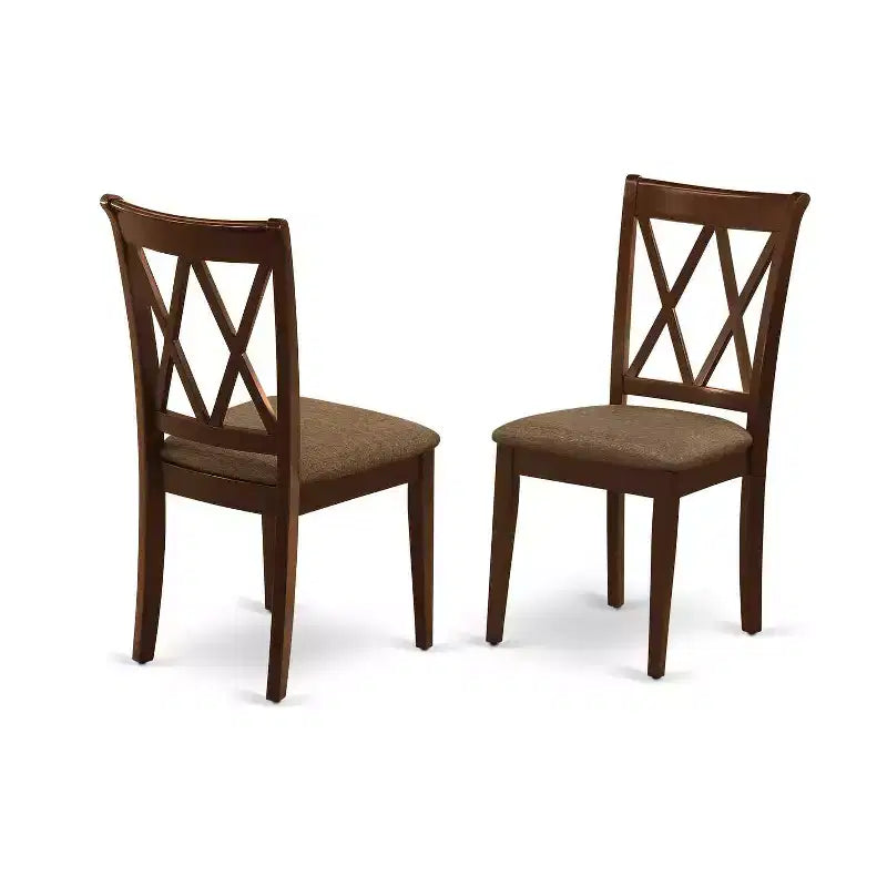 Tavolo da pranzo con piano in legno massello finitura mogano e alette abbattibili