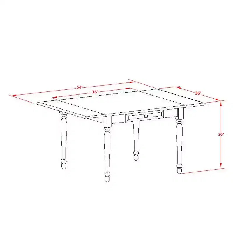 Tavolo da pranzo con piano in legno massello finitura mogano e alette abbattibili