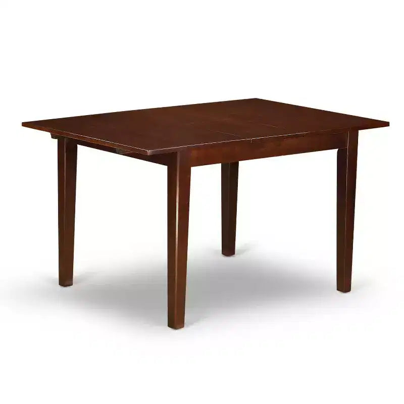 Piano in legno massello con finitura mogano - Set da pranzo rettangolare con allunga a farfalla - 4 posti