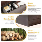 Comò Grande a 6 Cassetti per Camera da Letto e Cassettiera con Struttura Robusta in Legno, Organizer per Armadio, Marrone