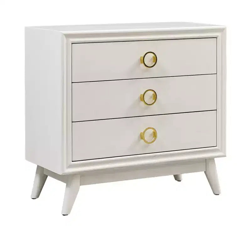 Crestview Collection White Solid Wood 3 Drawer Accent Chest