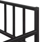Divano Letto Singolo, Divano Letto in Metallo con Rete Estraibile - Nero