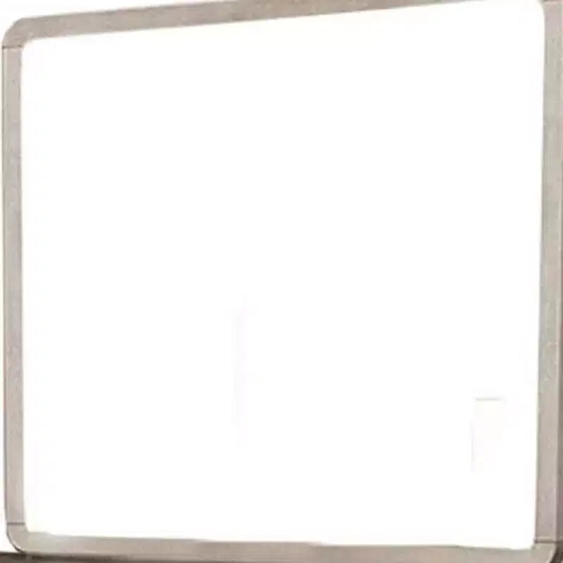 Specchiera da Comò, Bordi Arrotondati, Legno Massello Rovere Beige Naturale 37x40