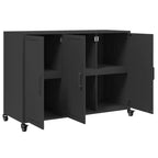 vidaXL Credenza Nera Acciaio laminato a freddo Mobile medio Rettangolare