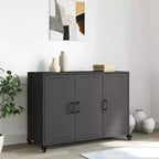 vidaXL Credenza Nera Acciaio laminato a freddo Mobile medio Rettangolare