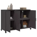 vidaXL Credenza Nera Acciaio laminato a freddo Mobile medio Rettangolare