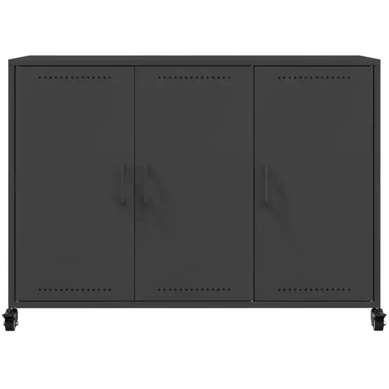 vidaXL Credenza Nera Acciaio laminato a freddo Mobile medio Rettangolare