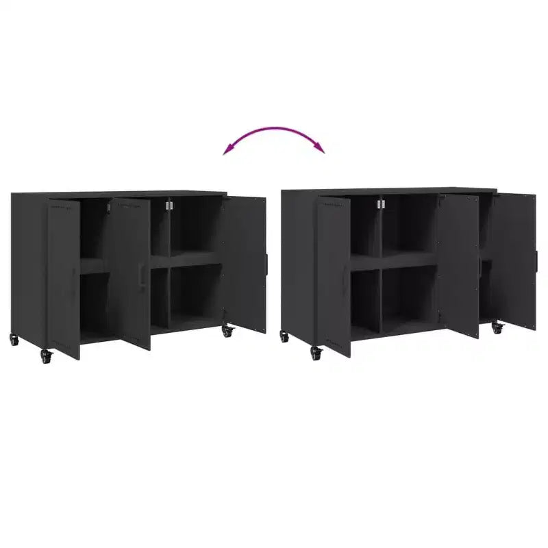 vidaXL Credenza Nera Acciaio laminato a freddo Mobile medio Rettangolare