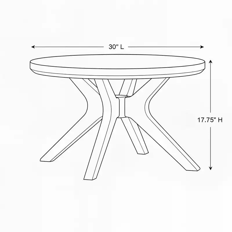 Tavolino rotondo con gambe incrociate (760 x 760 mm)