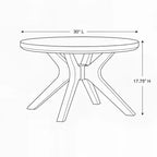 Tavolino rotondo con gambe incrociate (760 x 760 mm)