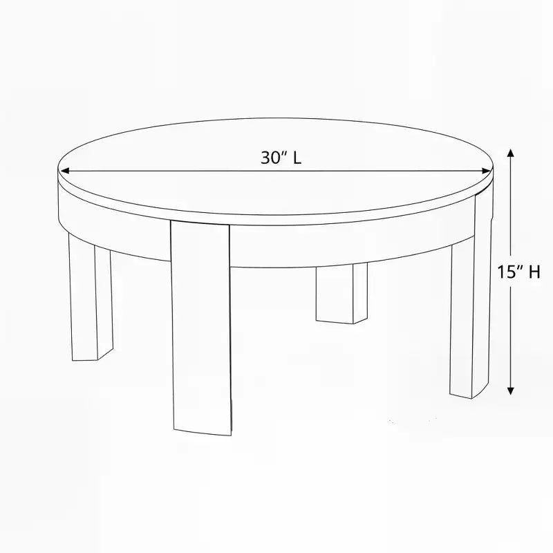Tavolino rotondo moderno (30in x 30in / 762mm x 762mm)