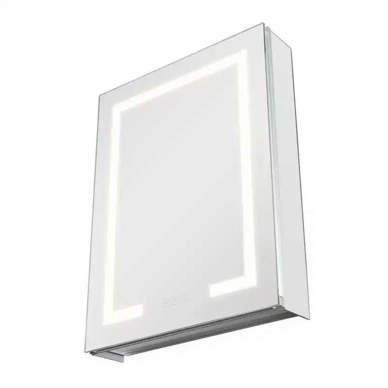 VEVOR Lighted Medicine Cabinet with Mirror,20x26in Recessed or Wall Mount,3 Color Dimmable Bathroom Medicine Cabinet with Double-Side Mirror,White