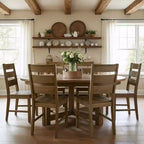 Sedie da pranzo con schienale a pioli in legno massiccio 47 L 56 P 96,5 H