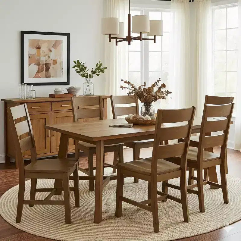 Sedie da pranzo con schienale a pioli in legno massiccio 47 L 56 P 96,5 H