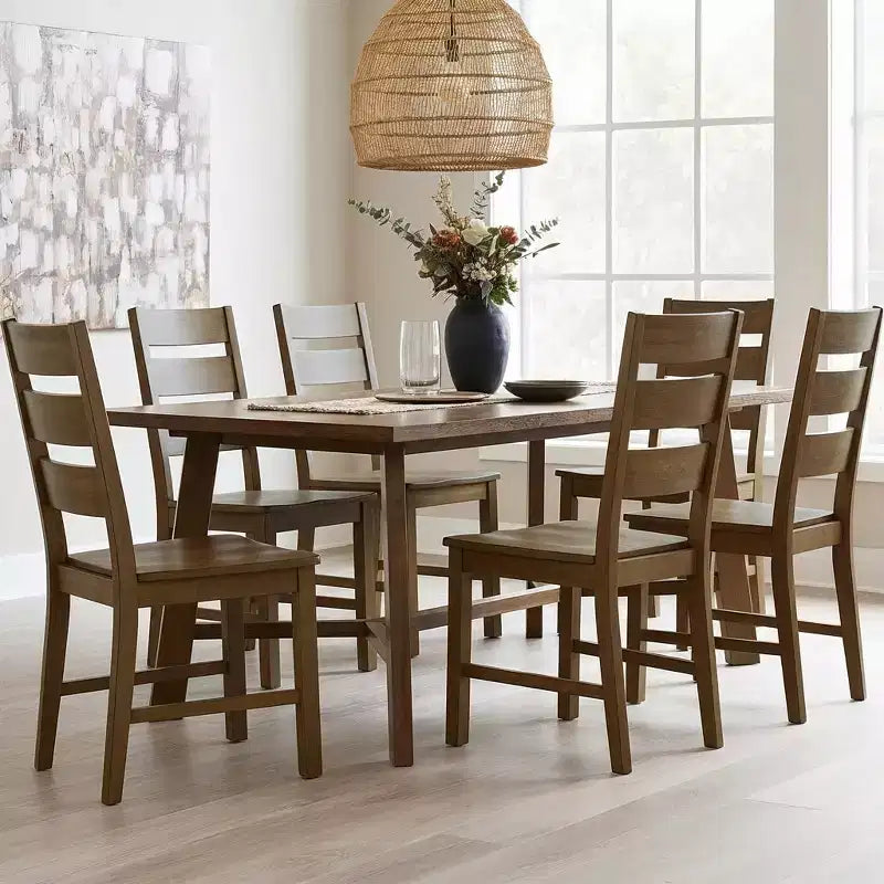 Sedie da pranzo con schienale a pioli in legno massiccio 47 L 56 P 96,5 H