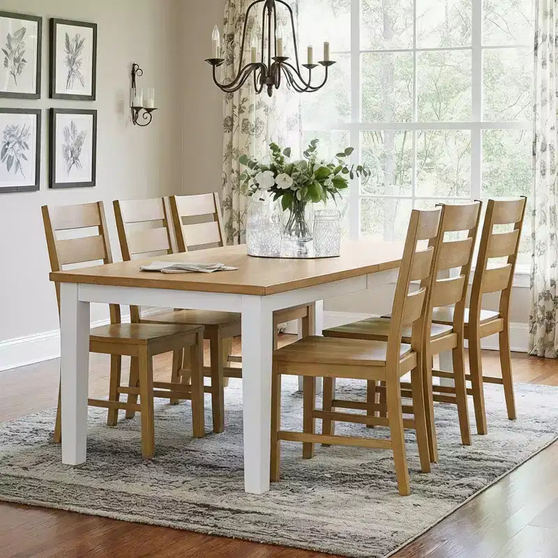 Sedie da pranzo con schienale a pioli in legno massiccio 47 L 56 P 96,5 H