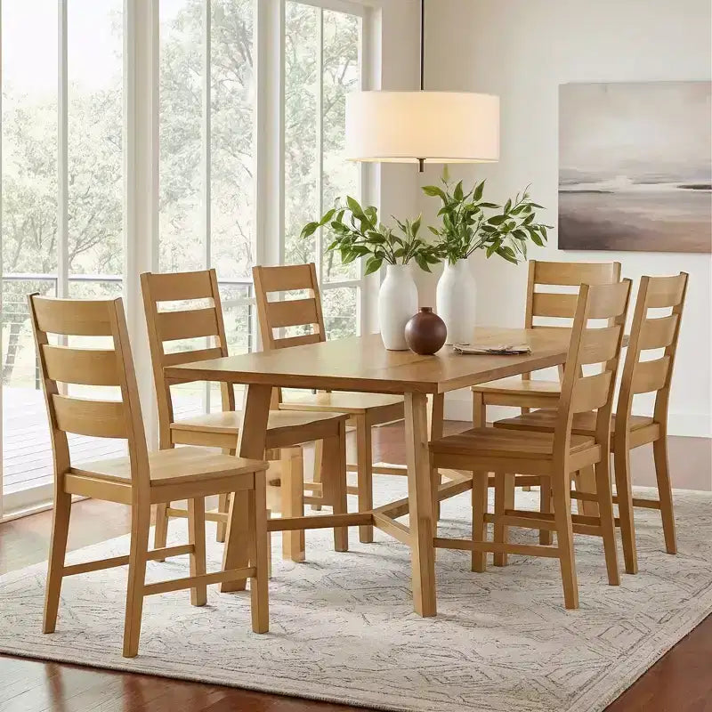 Sedie da pranzo con schienale a pioli in legno massiccio 47 L 56 P 96,5 H