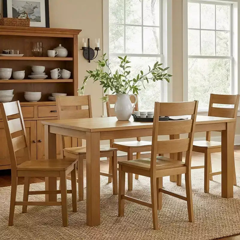 Sedie da pranzo con schienale a pioli in legno massiccio 47 L 56 P 96,5 H