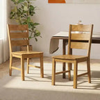 Galano Set of 2 Solid Wood Ladder-Back Dining Chairs 18.5 W  22.1 D  38 H