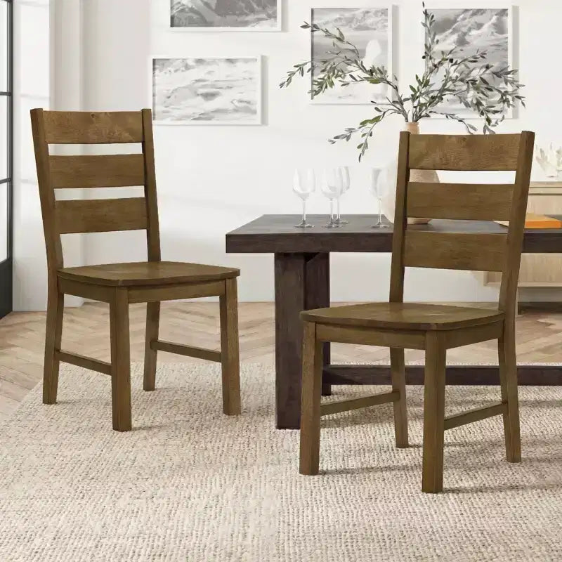 Sedie da pranzo con schienale a pioli in legno massiccio 47 L 56 P 96,5 H