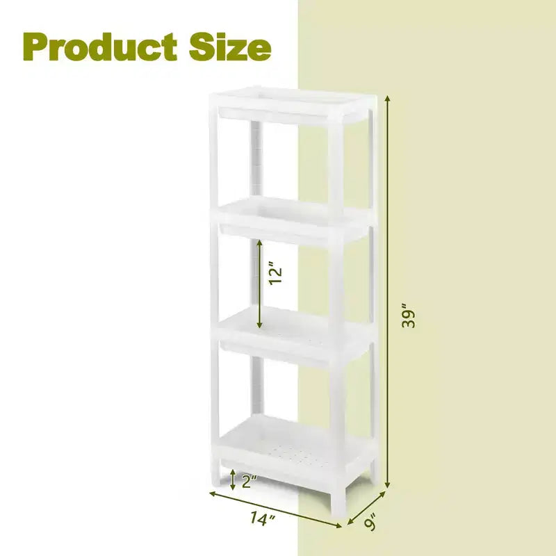 Carrello portaoggetti sottile a 4 ripiani, staccabile, per cucina