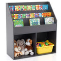 Costway Kids Wooden Bookshelf Bookcase Children Toy Storage Cabinet Organizer