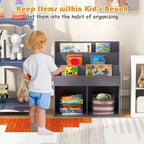 Libreria per bambini in legno Scaffale portaoggetti mobile per giocattoli organizer