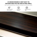 Cassettiera moderna a 3 cassetti da 120 cm con ripiano aperto per camera da letto, soggiorno, mobile console multimediale bicolore crema e legno scuro