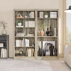 Libreria alta 180 cm, scaffale in legno a 5 ripiani, contenitore aperto, libreria moderna bianca, scaffali espositivi da terra per soggiorno