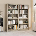 Libreria alta 180 cm, scaffale in legno a 5 ripiani, contenitore aperto, libreria moderna bianca, scaffali espositivi da terra per soggiorno
