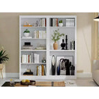 Libreria alta 180 cm, scaffale in legno a 5 ripiani, contenitore aperto, libreria moderna bianca, scaffali espositivi da terra per soggiorno