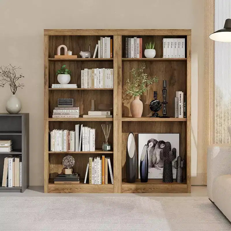 Libreria alta 180 cm, scaffale in legno a 5 ripiani, contenitore aperto, libreria moderna bianca, scaffali espositivi da terra per soggiorno