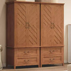 Mobile contenitore alto a V da 71 pollici con 2 ante e cassetti, armadio rustico in legno grande stile farmhouse, marrone rustico