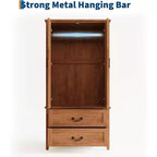 Mobile contenitore alto a V da 71 pollici con 2 ante e cassetti, armadio rustico in legno grande stile farmhouse, marrone rustico
